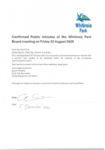 Confirmed Public minutes of the Whitireia Park Board meeting on Friday 22 August 2025 preview