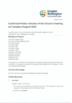 Confirmed Public minutes of the Council meeting on Tuesday 4 August 2026 preview