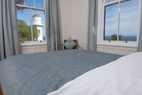 View of one of the queen bed bedrooms in the cottage