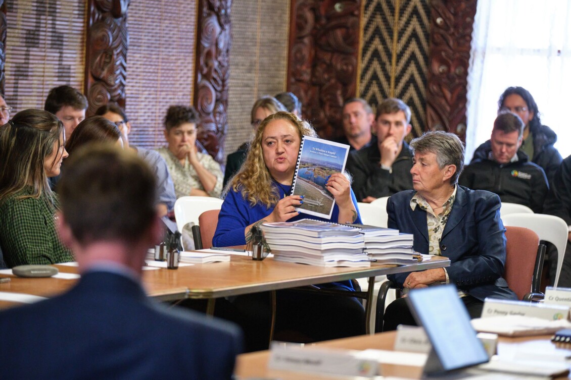 Aroha Spinks and Jenny Rowan at Raukawa Marae