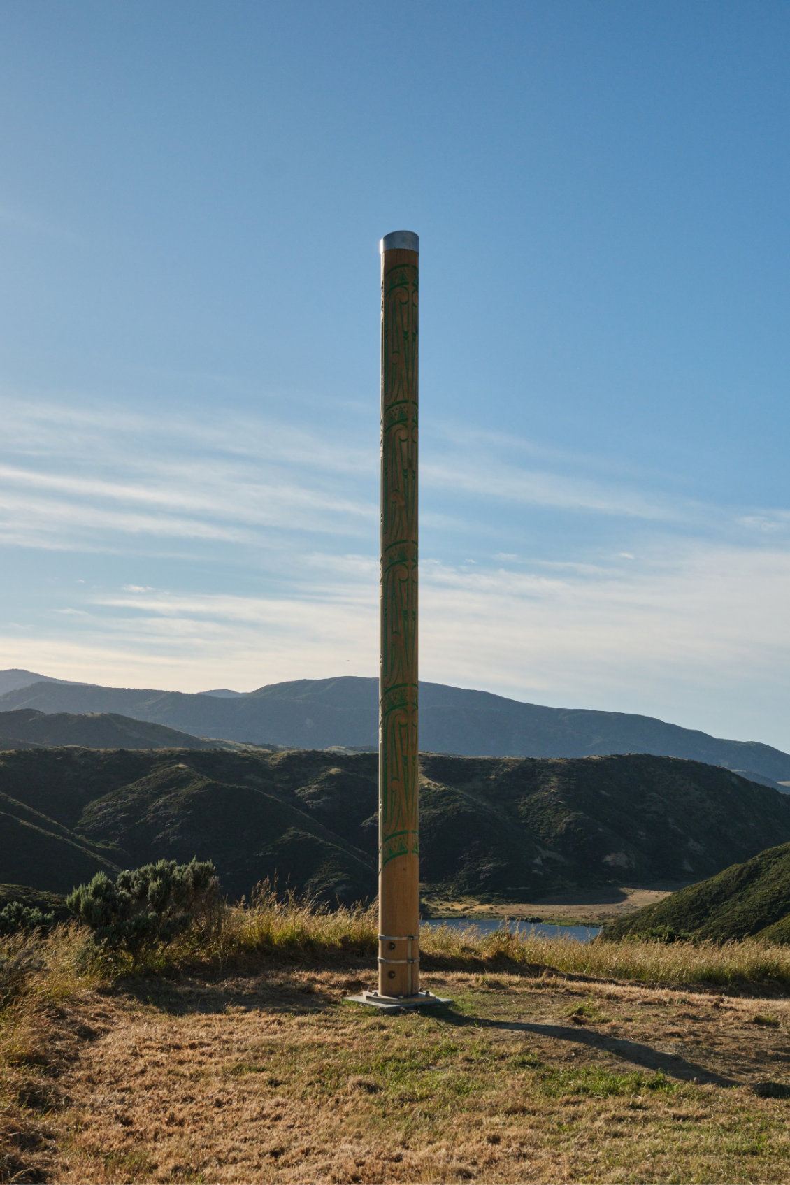 One of the pou at Parangarahu Lakes